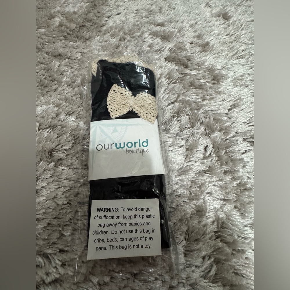 Black and Cream Lace Socks NWT
